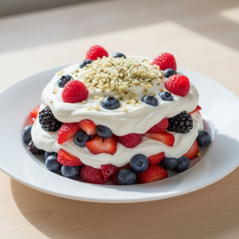 Greek Yogurt Protein Parfait with Mixed Berries