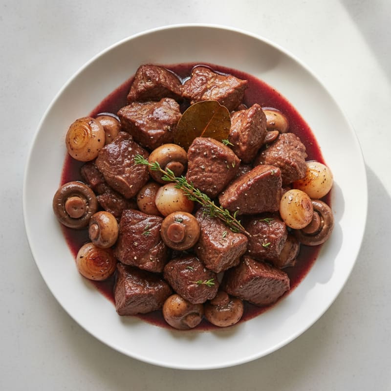 Classic Beef Bourguignon with Pearl Onions
