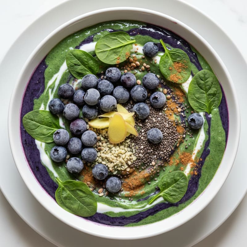 Blueberry Spinach Smoothie with Ginger
