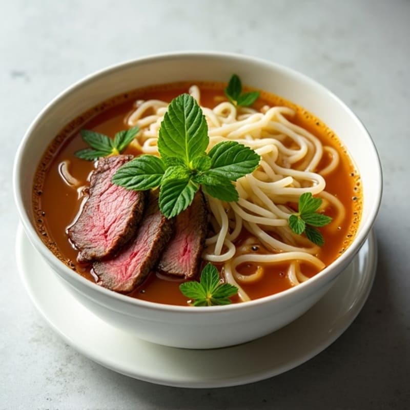 Lemongrass Beef Noodle Soup with Fresh Herbs