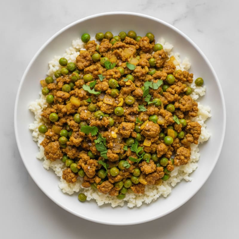 Curried Ground Beef with Peas