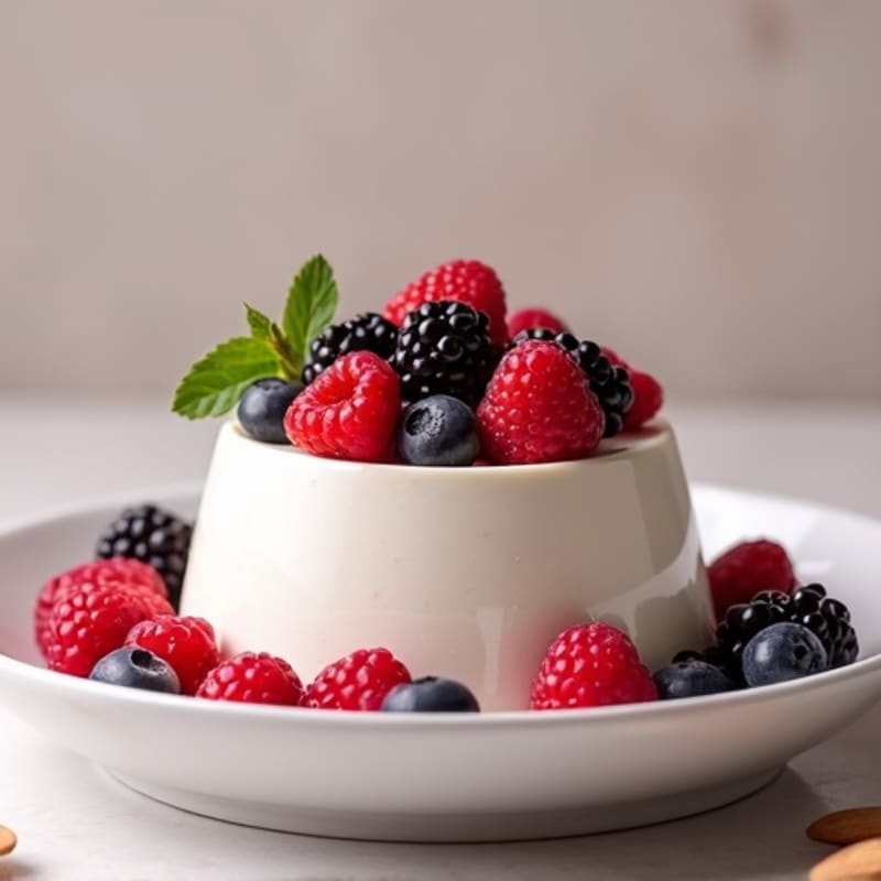 Silky Greek Yogurt Protein Mousse with Mixed Berries