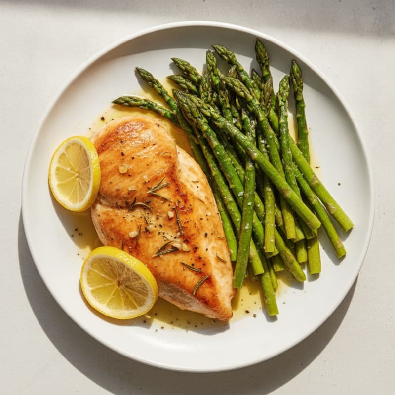 Lemon Herb Roasted Chicken and Asparagus