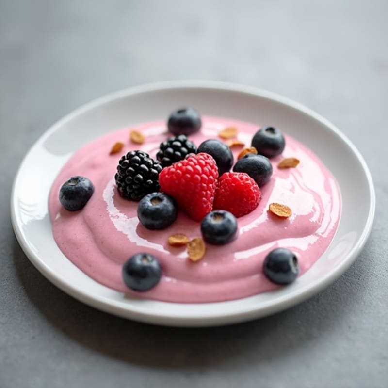 Silky Greek Yogurt Protein Pudding with Mixed Berries
