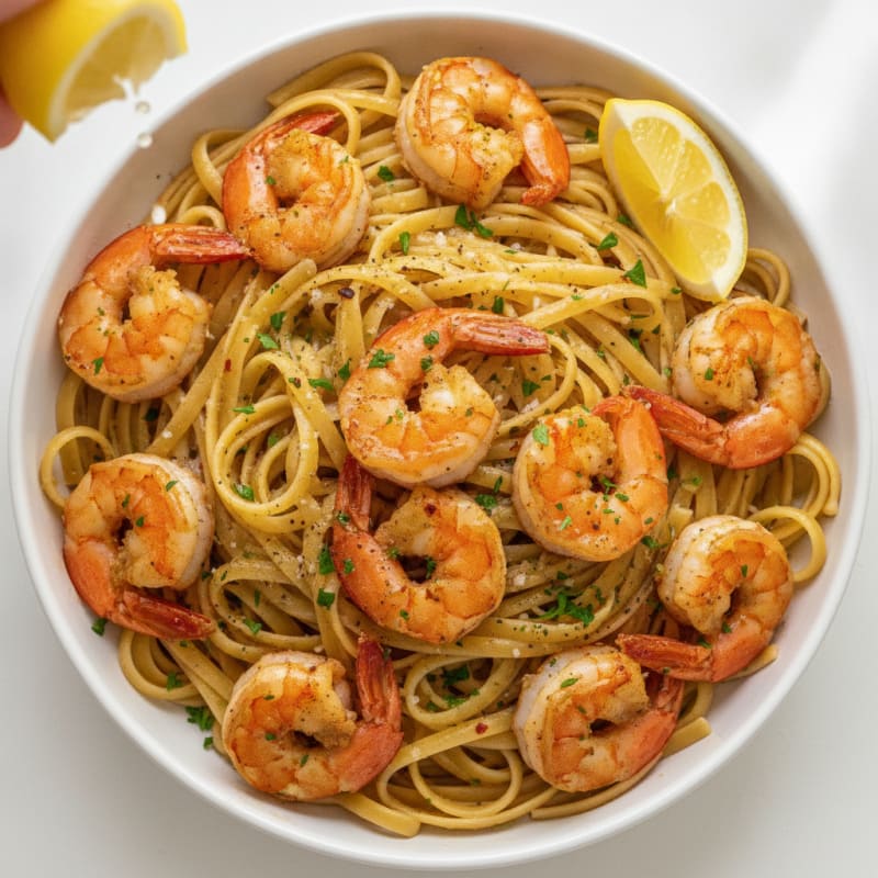 Garlic Butter Shrimp Scampi with Linguine