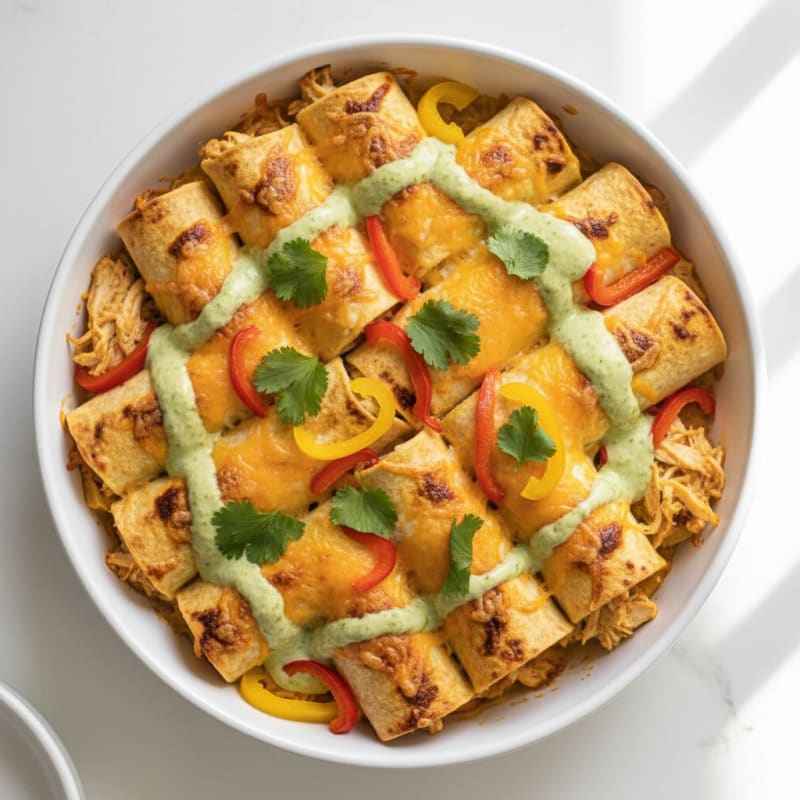Creamy Chili-Lime Chicken Enchiladas