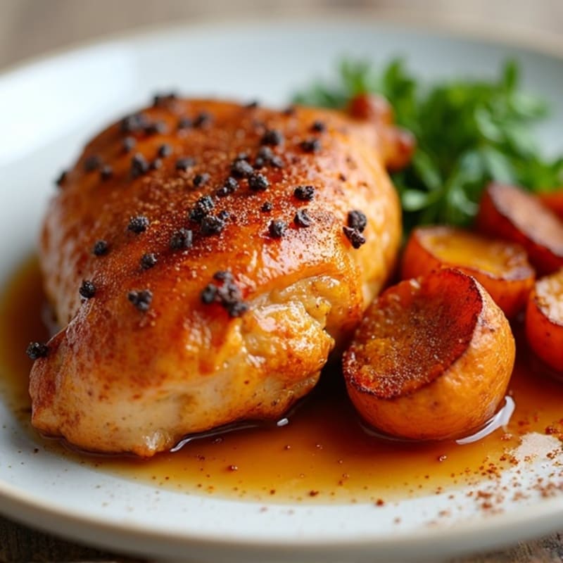 Crispy Maple-Glazed Chicken with Roasted Cinnamon Sweet Potatoes