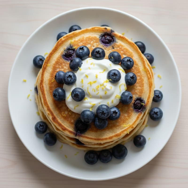 Blueberry Ricotta Pancakes with Lemon Zest