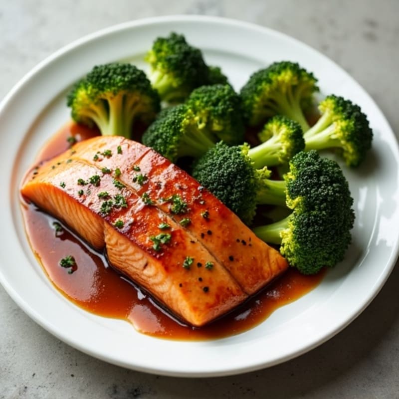Sheet Pan Teriyaki Glazed Salmon with Roasted Broccoli