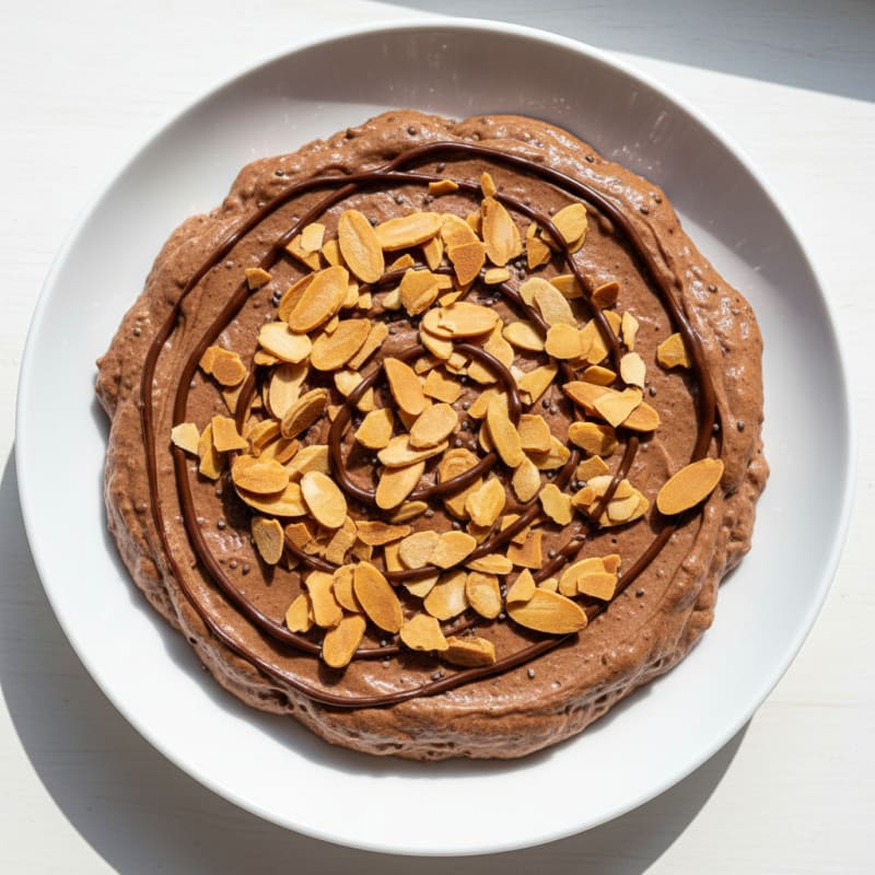 Silky Chocolate Protein Pudding with Toasted Almonds