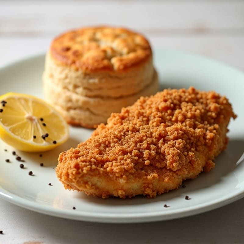 Crispy Baked Chicken with Fluffy Whole Wheat Biscuits