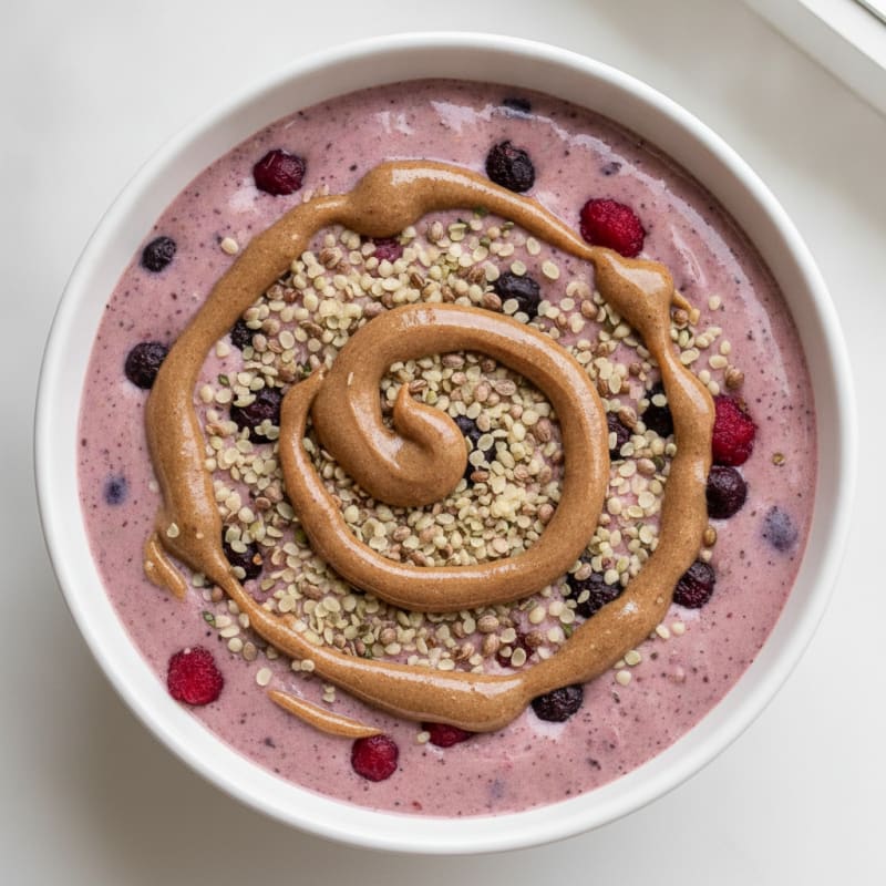 Silky Tofu Berry Protein Smoothie Bowl