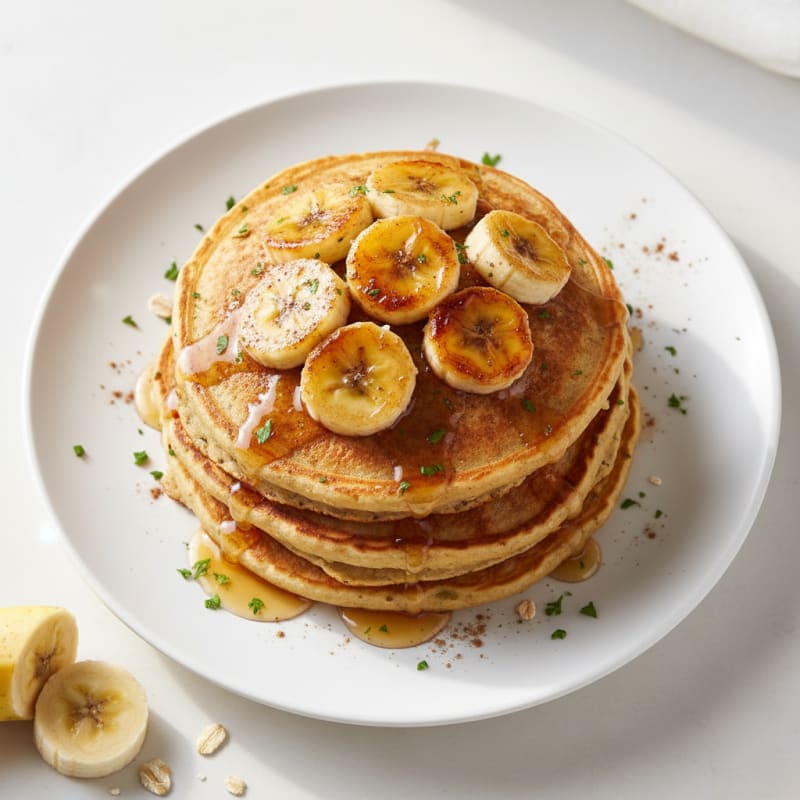 Golden Caramelized Banana Pancakes