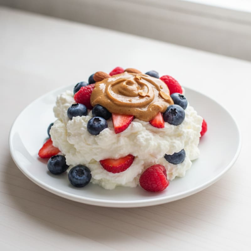 Greek Yogurt Protein Parfait with Mixed Berries and Almond Butter