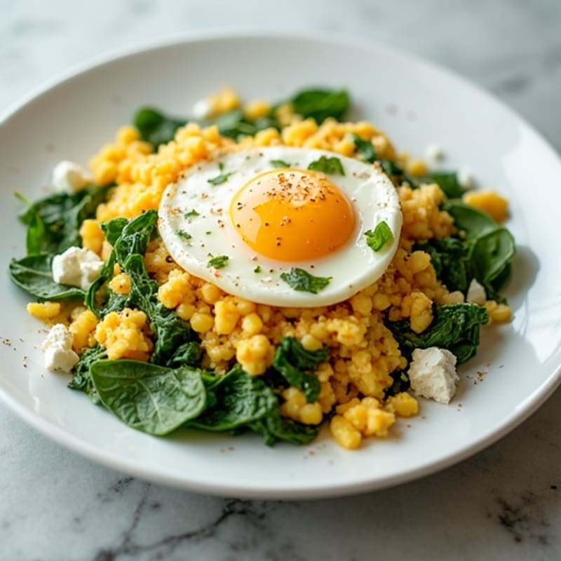 Protein-Packed Spinach and Feta Egg White Scramble
