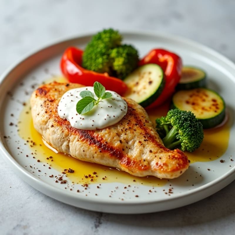 Creamy Spiced Chicken with Roasted Vegetables