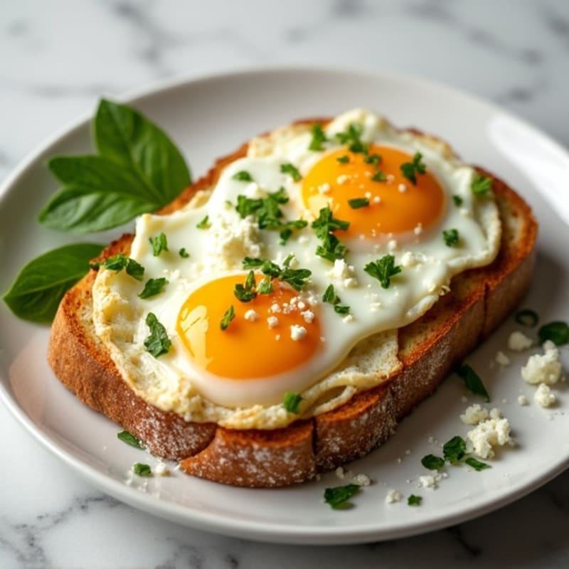 Herb-Garlic Sourdough Toast with Jammy Eggs