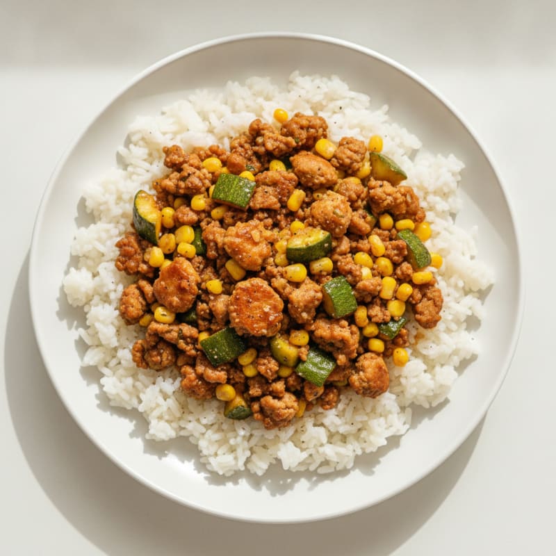 Ground Turkey Stir-Fry with Jasmine Rice
