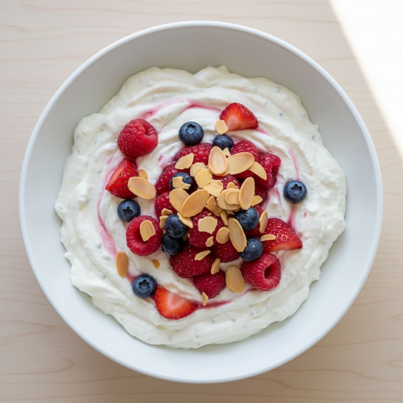 Silky Greek Yogurt Protein Mousse with Berries