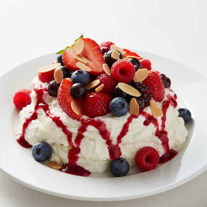 Greek Yogurt Protein Mousse with Mixed Berries