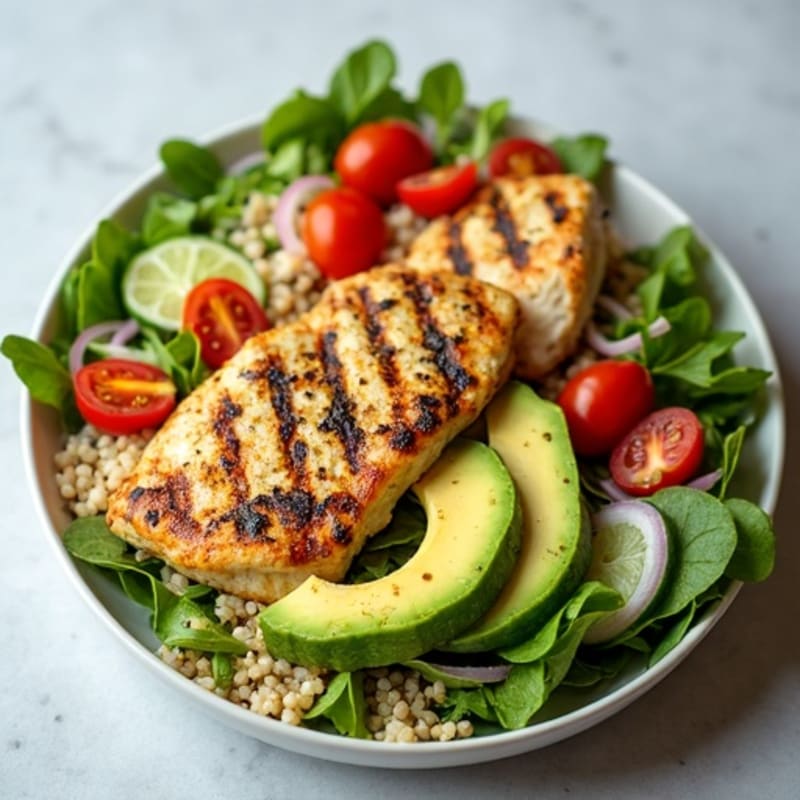 Grilled Chicken Salad with Quinoa and Avocado