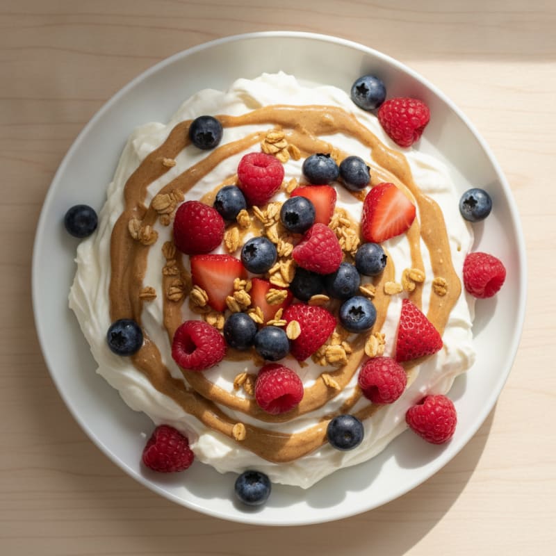 Greek Yogurt Protein Mousse with Mixed Berries