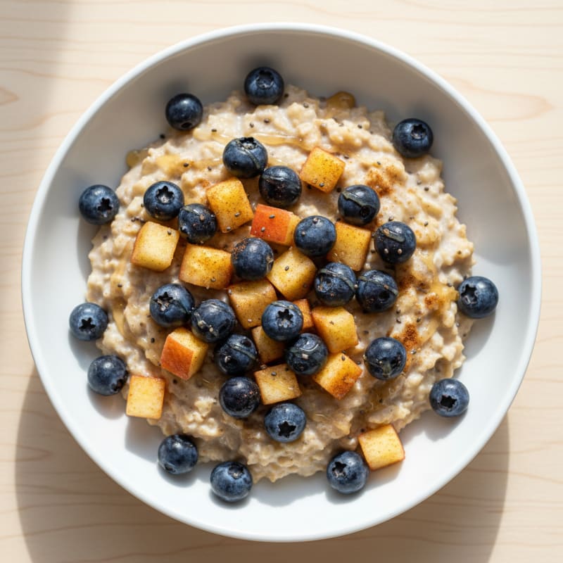 Creamy Blueberry Apple Protein Oats