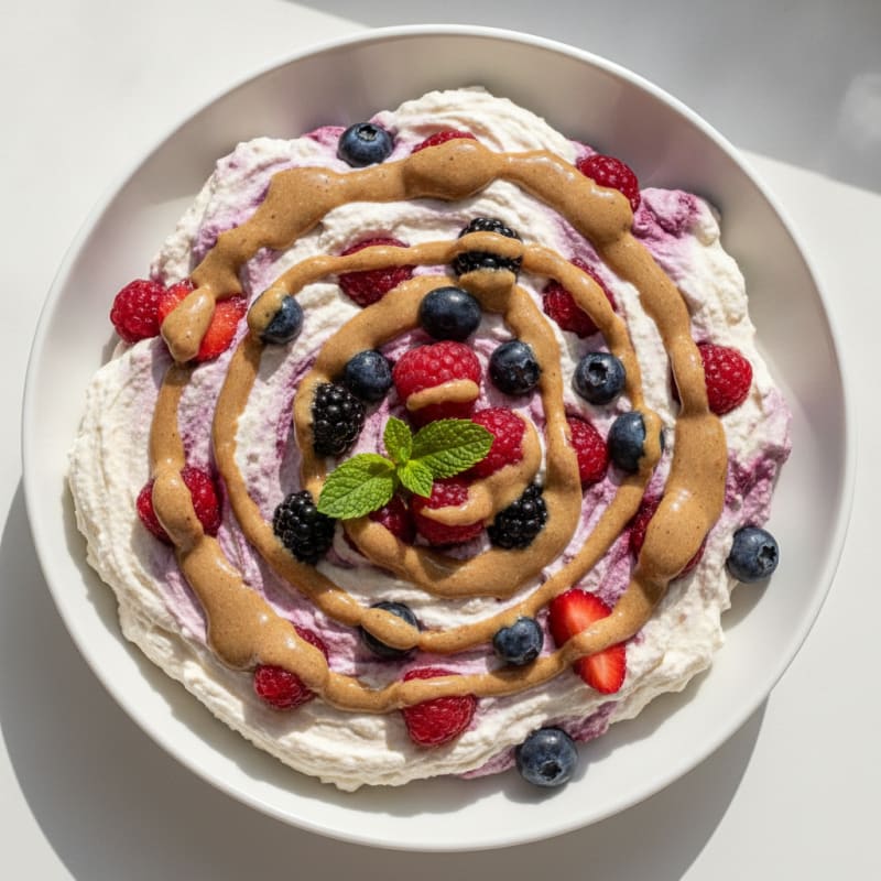 Silky Greek Yogurt Protein Mousse with Mixed Berries