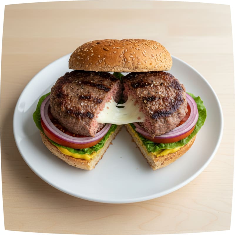 Mozzarella Stick Stuffed Burger