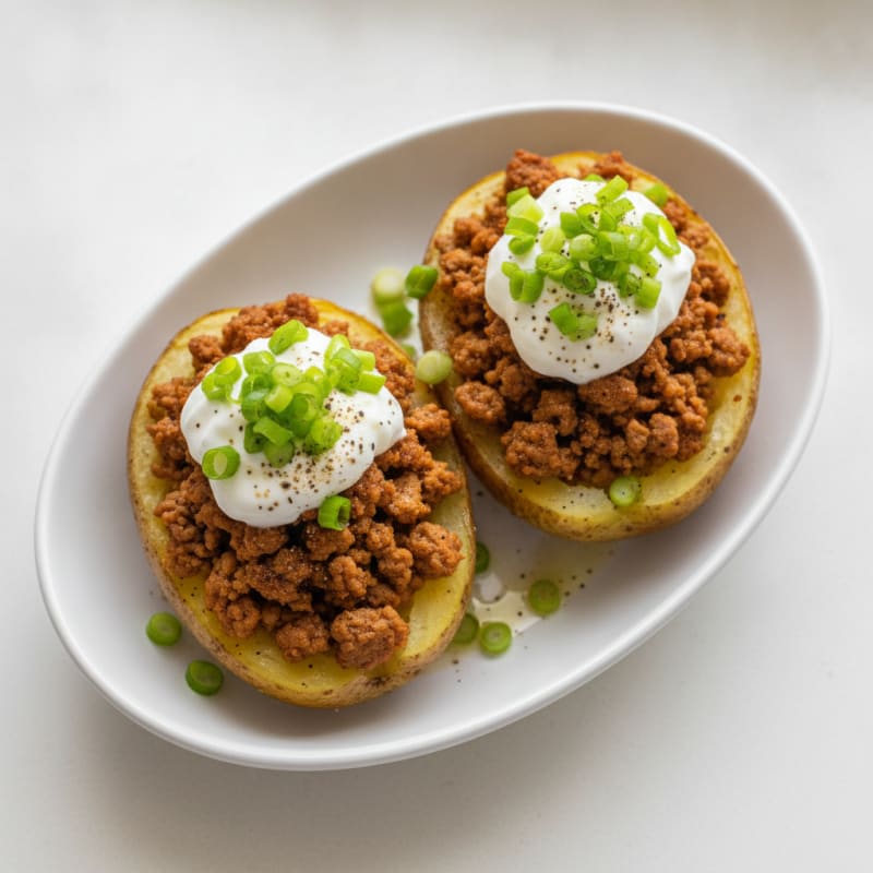 Loaded Baked Potatoes with Savory Toppings