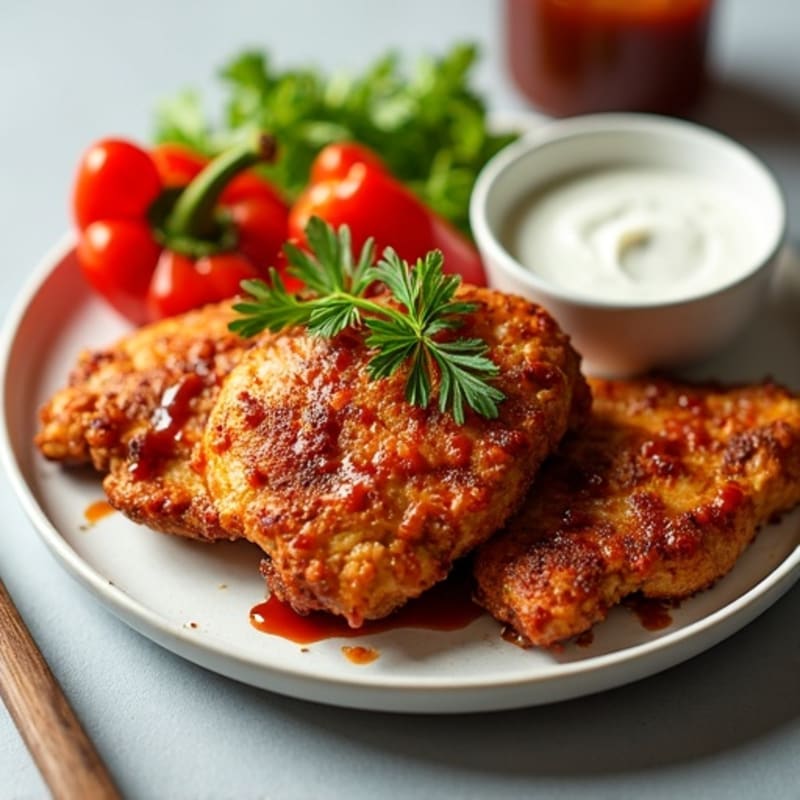 Sheet Pan Crispy BBQ Ranch Chicken with Roasted Bell Peppers