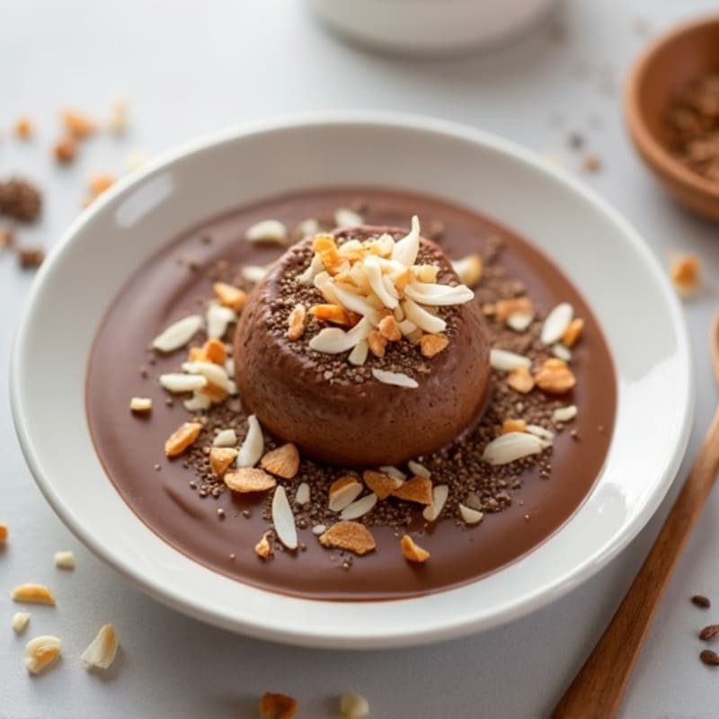 Silky Chocolate Protein Pudding with Toasted Coconut