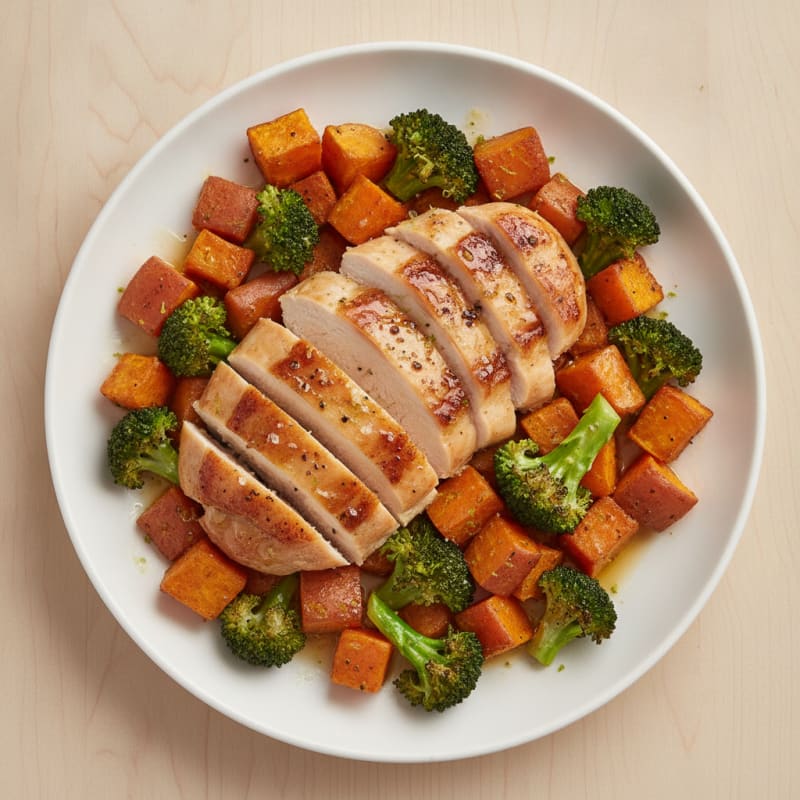 Roasted Sweet Potato and Chicken with Honey-Lime Glaze