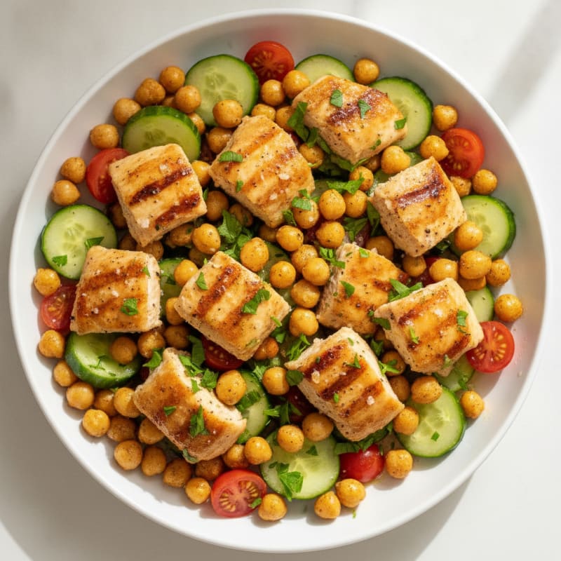 Roasted Chickpea and Herb Chicken Bowl