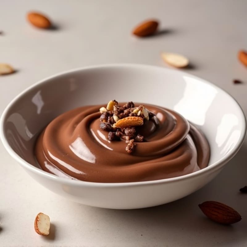 Silky Chocolate Protein Pudding with Almond Butter Swirl