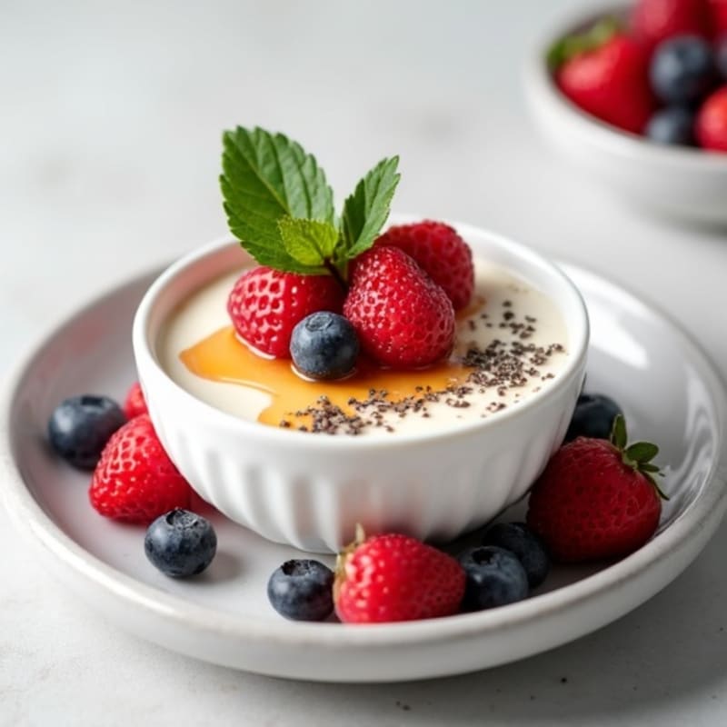 Greek Yogurt Protein Mousse with Mixed Berries