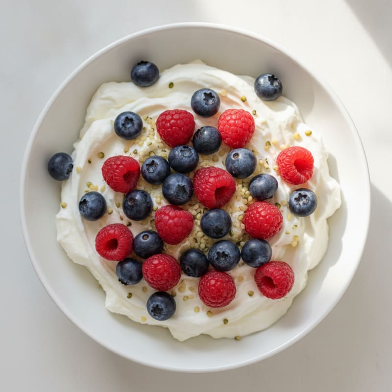 Silky Greek Yogurt Protein Pudding with Berries