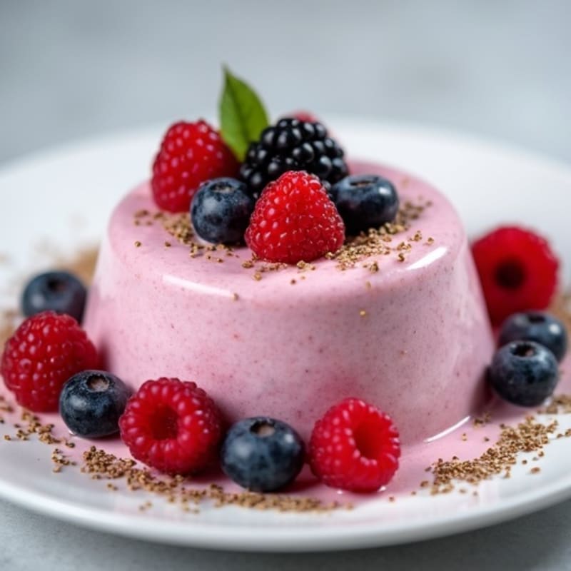 Silky Greek Yogurt Protein Mousse with Mixed Berries