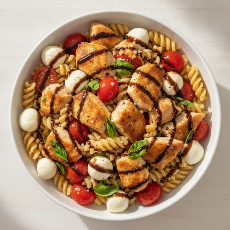 Caprese Chicken Pasta Bowl