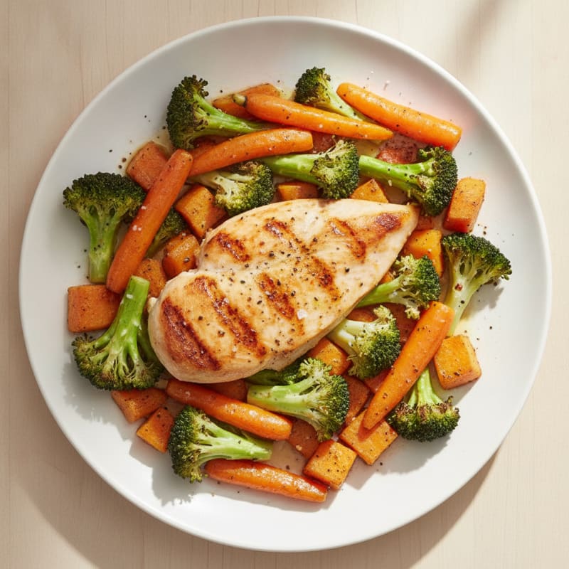 Pan-Seared Chicken with Roasted Vegetables