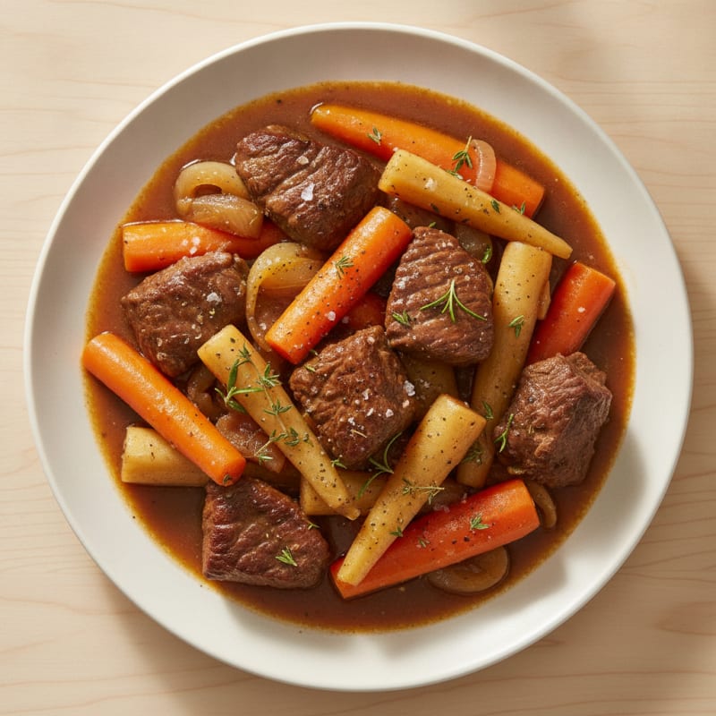 Slow-Cooked Beef with Root Vegetables