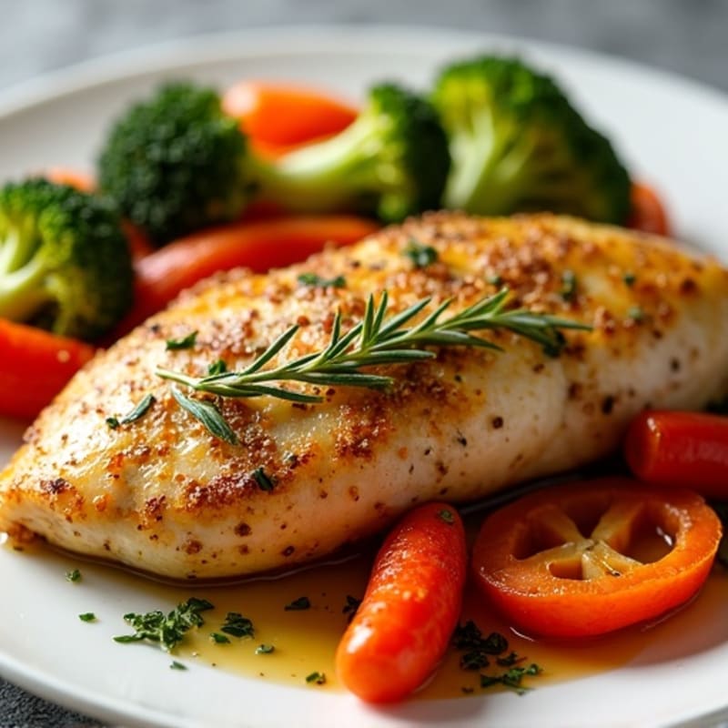 Herb-Crusted Baked Chicken with Roasted Vegetables
