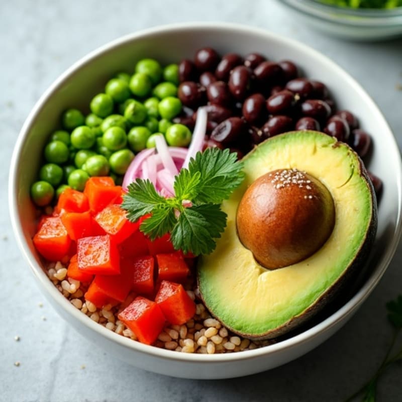 Fresh Black Bean and Avocado Burrito Bowl