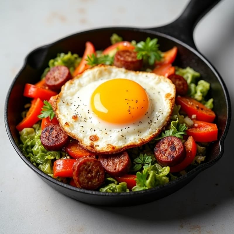 Crispy Sausage and Roasted Cabbage Skillet
