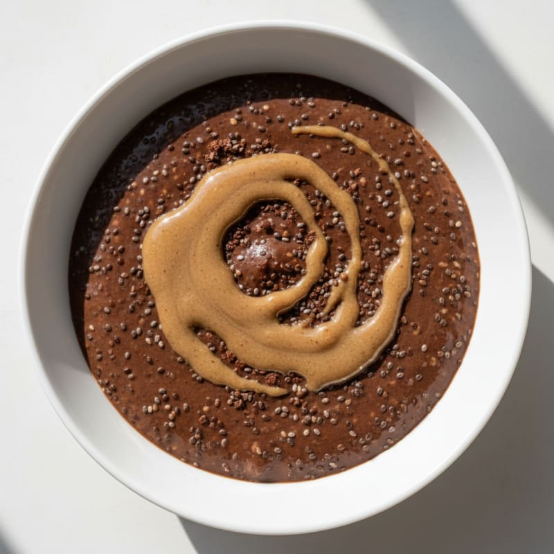 Silky Chocolate Protein Pudding with Chia Seeds