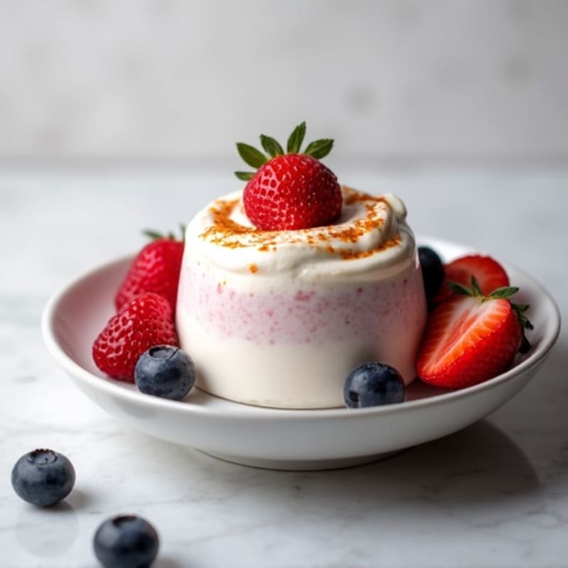 Greek Yogurt Protein Mousse with Mixed Berries