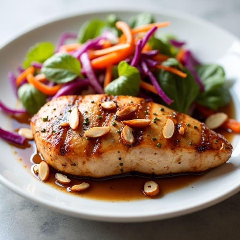 Grilled Chicken Breast with Crunchy Cabbage Slaw