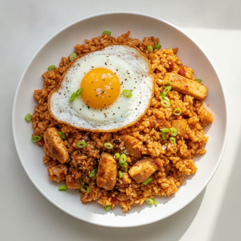 Kimchi Fried Rice with Fried Egg