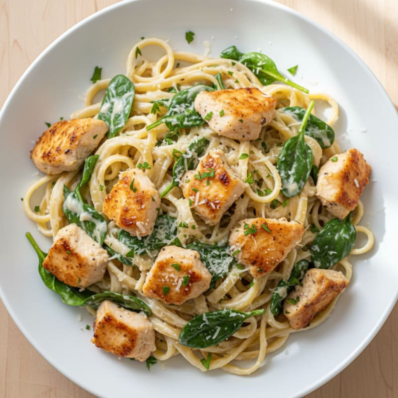 Creamy Garlic Parmesan Chicken Fettuccine