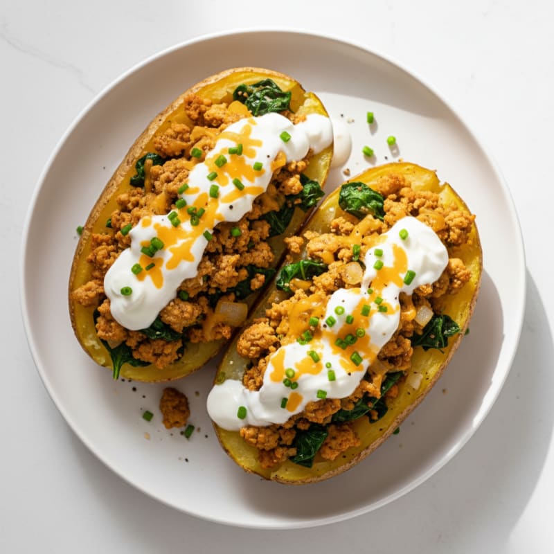 Creamy Loaded Baked Potato Boats